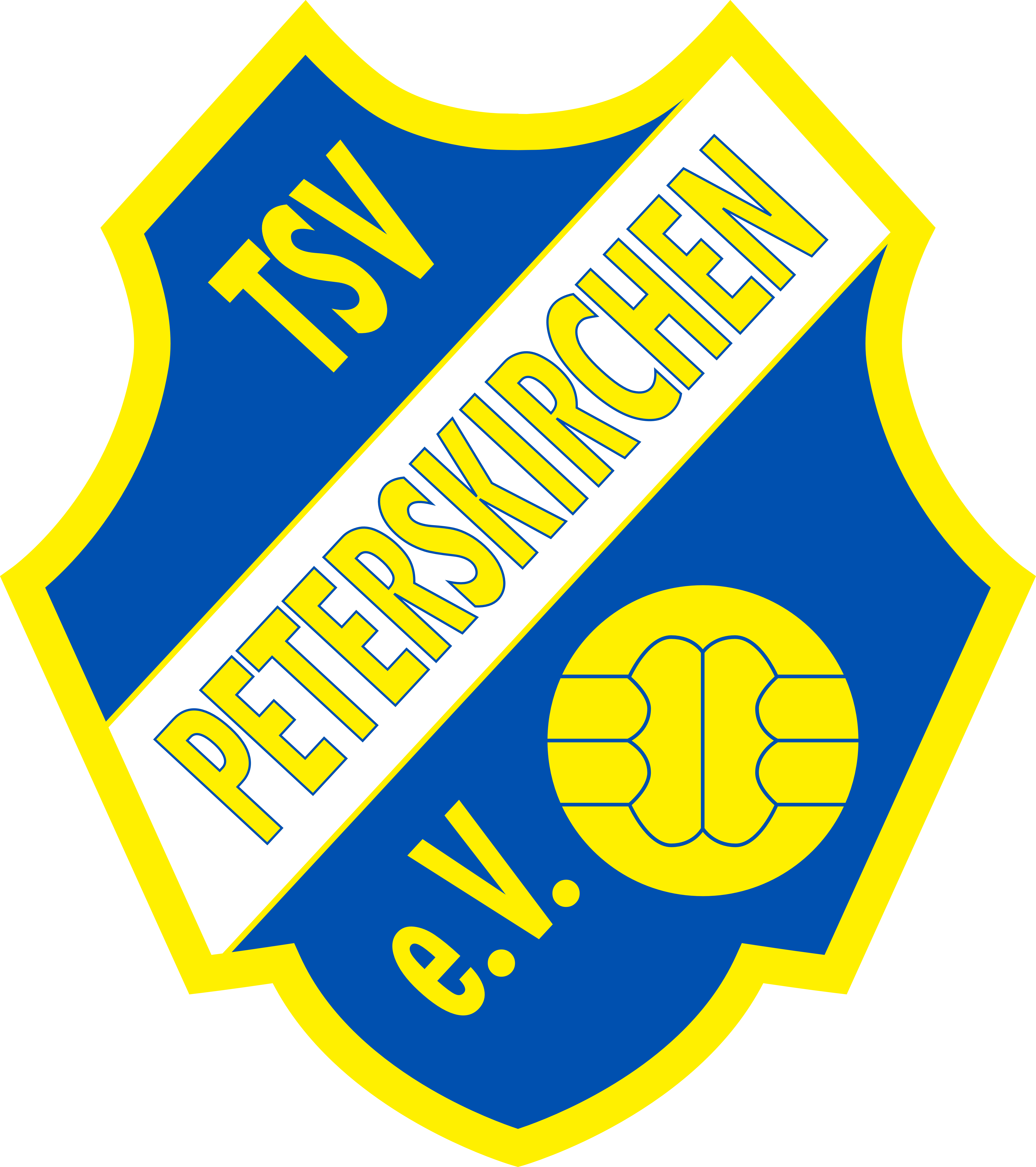 Logo TSV Peterskirchen 133x150 in gelb und blau